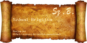 Szávai Brigitta névjegykártya